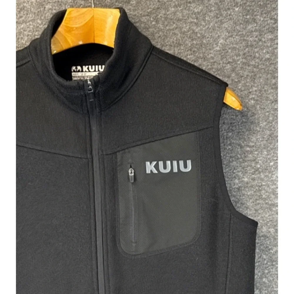 KUIU Base Camp Sweater Fleece Vest Mens Medium Black Hunt Hike Full Zip 14028